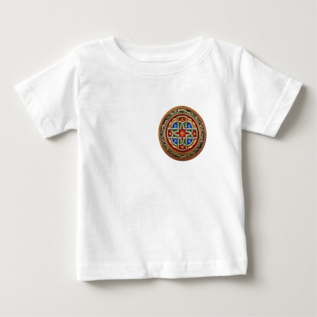 [600] Keltiska Kor [Guld+Enamel] T-shirt (Framsida)