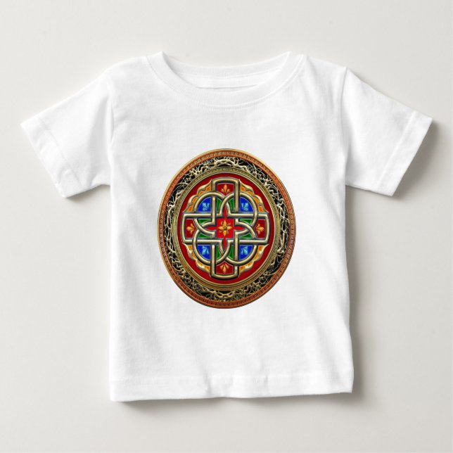 [600] Keltiska Kor [Guld+Enamel] Tee (Framsida)