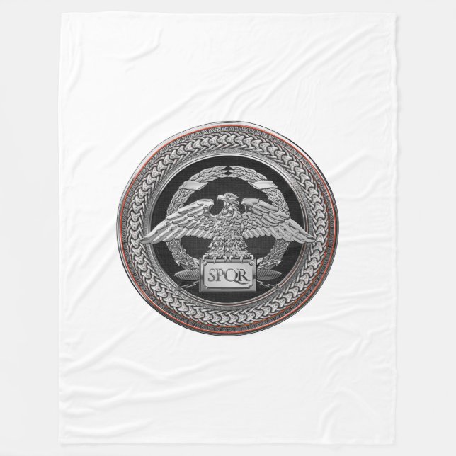 [600] Silver Roman Imperial Eagle över Medallion Fleecefilt (Framsidan)