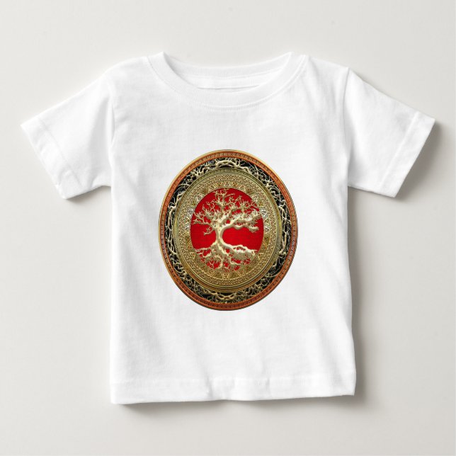 [600] Treasure Trove: Celtic Livets träd [Guld] T Shirt (Framsida)