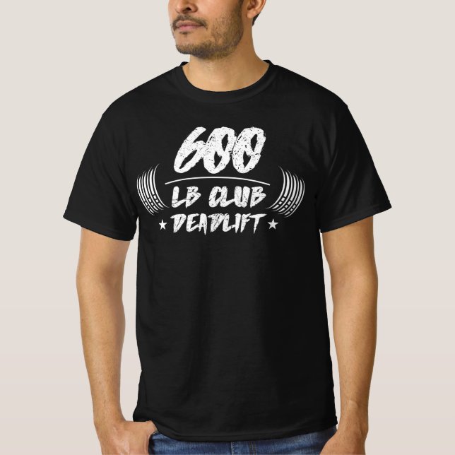 600lb Klubb Deadlift Squat Bänk T-Shirt (Framsida)