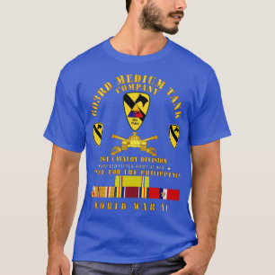 603:e medelhög Tank Co 1:a Cav Phil WWWII w PAC SV T Shirt