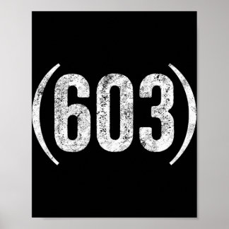 603 New Hampshire krisdrabbad områdeskod Poster