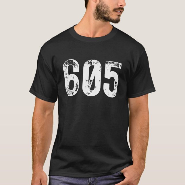 605 Områdeskod South Dakota mobil telefoni C T Shirt (Framsida)