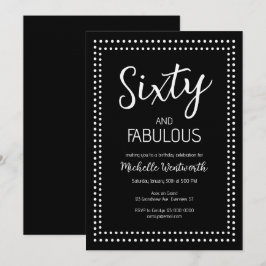 60 and Fabulous Sixtieth Birthday Party Inbjudningar