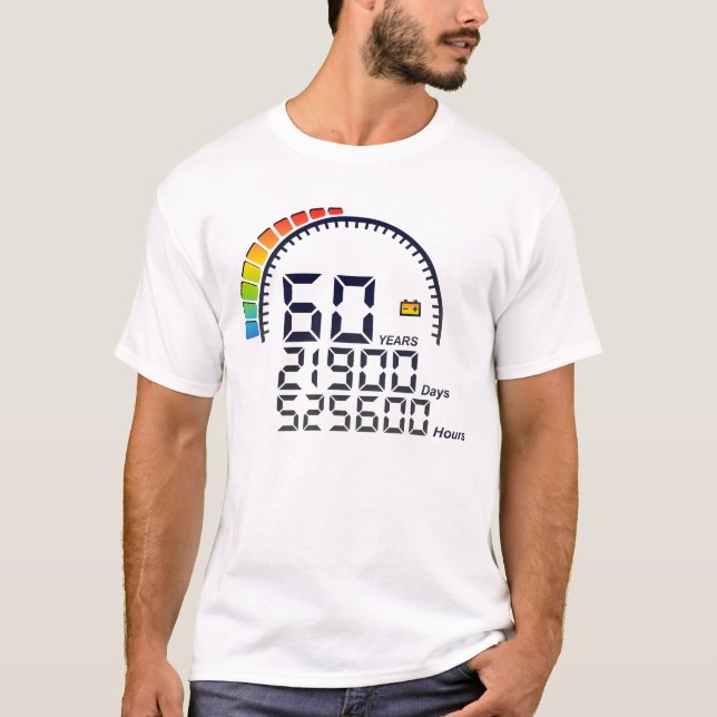 60 ans years compteur anniversaire days hours vite t shirt (Framsida)