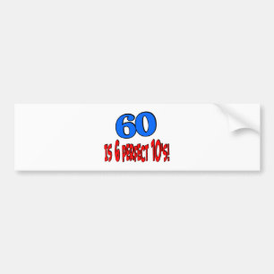 60 är 6 perfekta 10's (BLÅTT) Bildekal