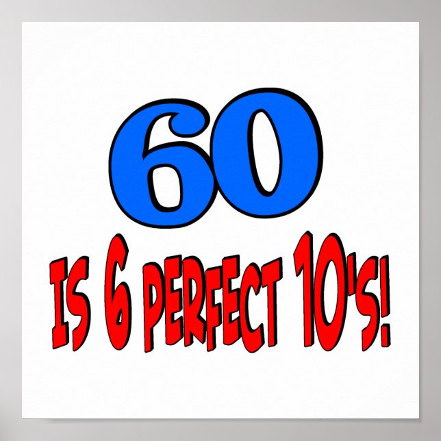 60 är 6 perfekter 10s (BLUE) Poster (Framsidan)