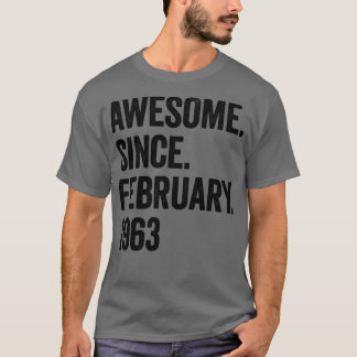 60 år Fantastisk sedan februari 1963 60 födelsedag T Shirt