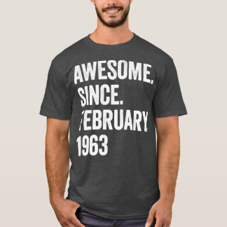 60 år Fantastisk sedan februari 1963 60 födelsedag T Shirt