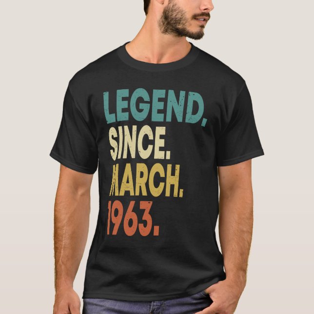 60 år gamla män kvinnor Legend sedan mars 1963 60t T Shirt (Framsida)