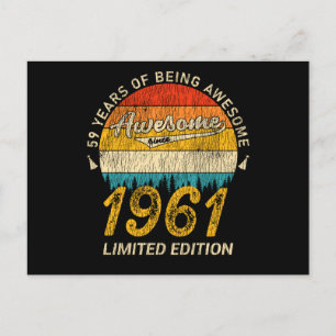 60 år gammal dag 1961 Fantastisk sedan 60:e födels Vykort