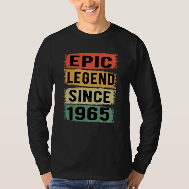 60 år gammal dag 1965 Epic Legend 60:e födelsedage T Shirt (Framsida)