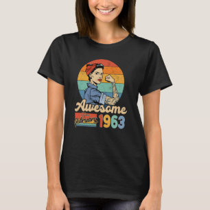 60 år gammal Fantastisk sedan februari 1963 födels T Shirt
