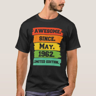 60 år gammal Fantastisk sedan maj 1962 20:e födels T Shirt
