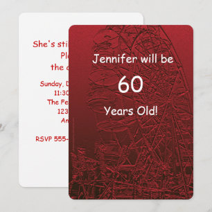 60 år gammal Födelsedagsfest med dubbelsidigt färg Inbjudningar