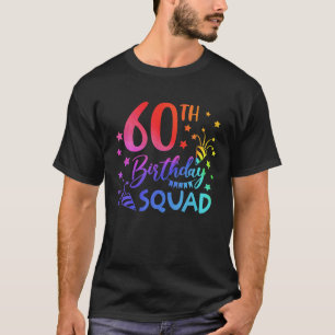 60 år gammal födelsedagstorgen, fyrkantsfärgning 6 t shirt
