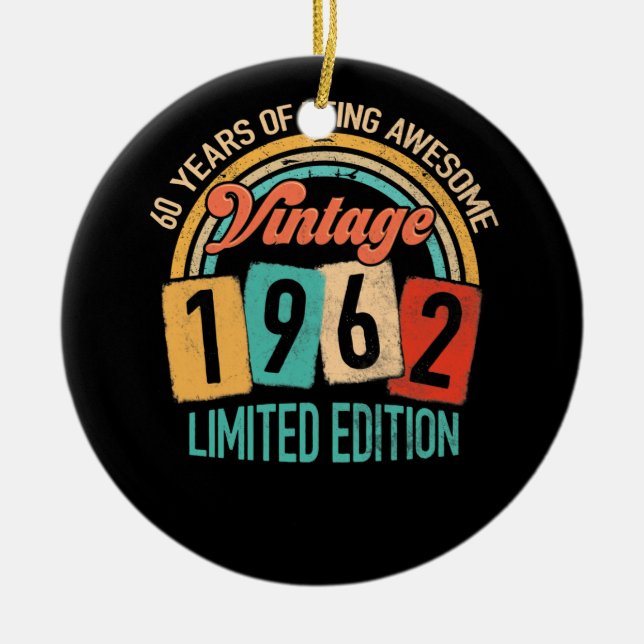 60 år gammal i Fantastisk 1962 60:e födelsedagen Julgransprydnad Keramik (Framsidan)