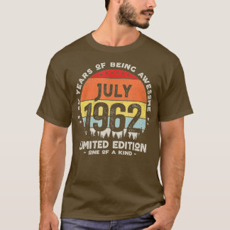 60 år gammal juli 1962 Begränsad utgåva 60:e födel T Shirt