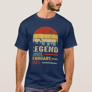 60 år gammal retro Birthday Gift-legend sedan febr T Shirt