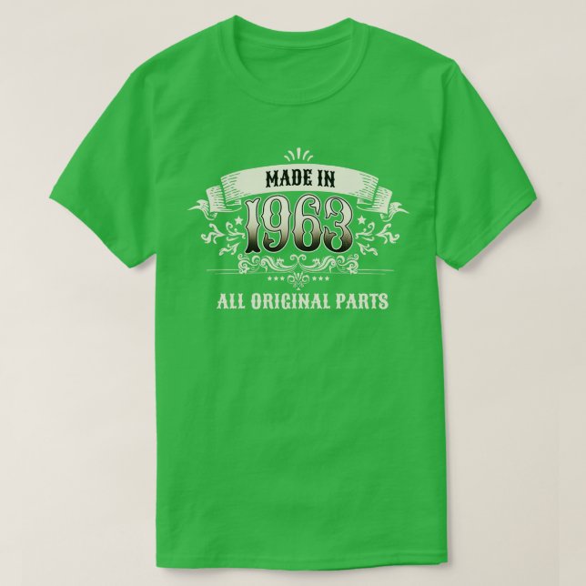 60 år gammalt tillverkat 1963 alla originaldelar t shirt (Design framsida)
