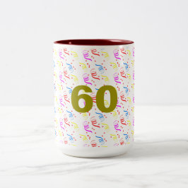 60 år och Konfetti Mugg