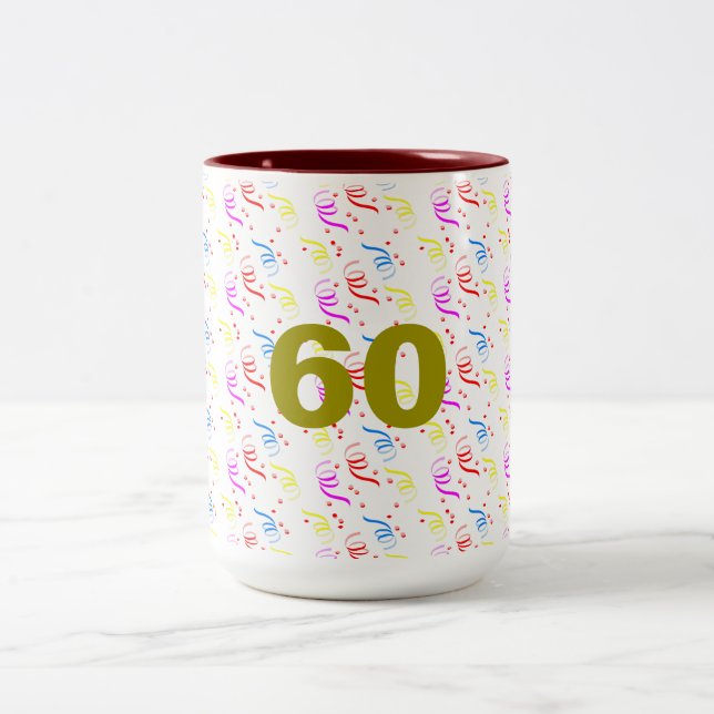 60 år och Konfetti Mugg (Center)