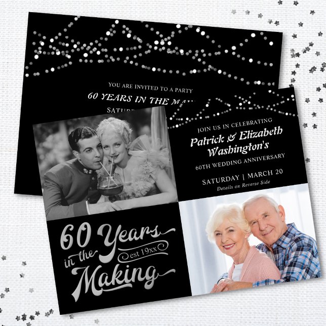 60 ÅR UNDER TILLBLIVELSE Då & Nu Jubileum Inbjudningar (Skapare uppladdad)