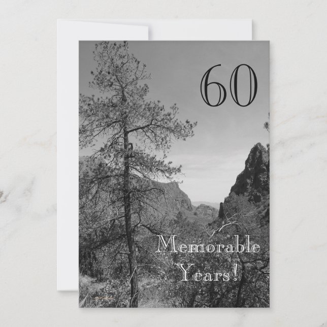 60 Ärade år/födelsedagsfirande - natur Inbjudningar (Framsida)