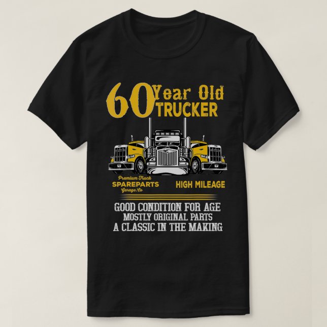 60-årig lastbilschaufför - 60:e födelsedagen - Gif T Shirt (Design framsida)