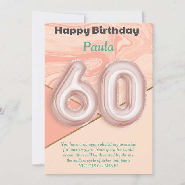 60-åriga flickor, Grattis på födelsedagen-kort (Framsida)