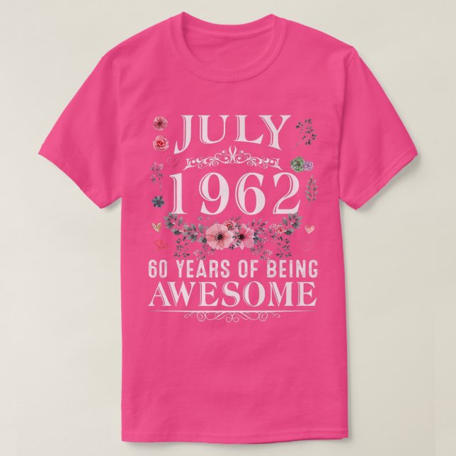 60-åriga gåvor i juli 1962 60-dagarsgåvor  t shirt (Design framsida)