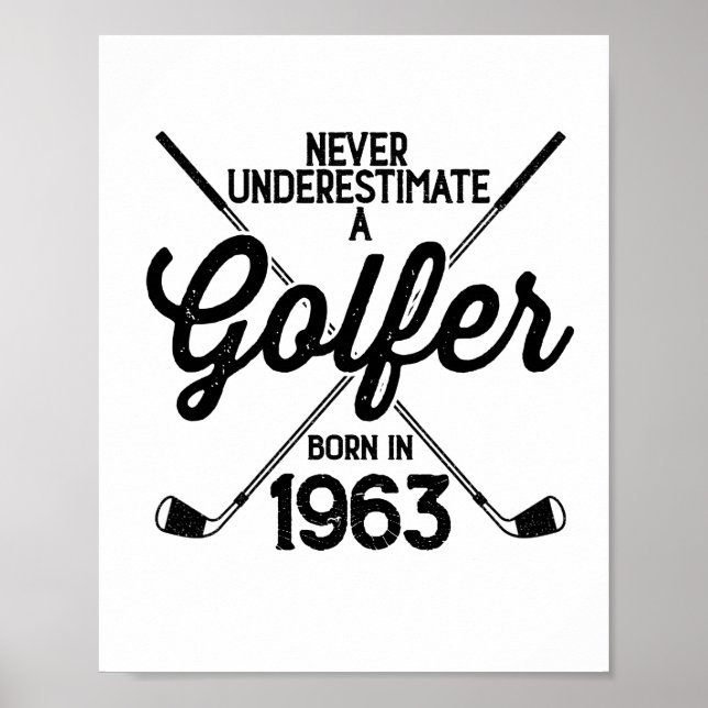 60-åriga Golfer Golfing 1963 Golfer's 60:e Poster (Framsidan)