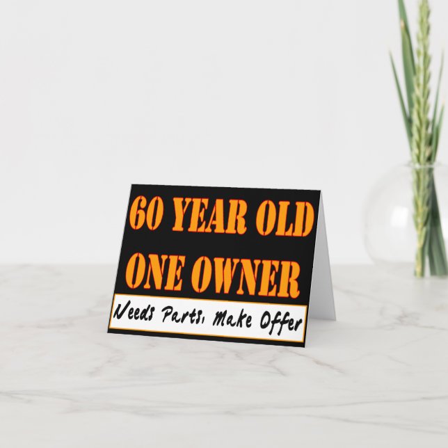 60 årigt, en ägare - behovsdelar, gör erbjudande kort (Framsida)