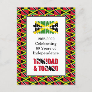 60 års årsdag Jamaica Trinidad Postcard Vykort