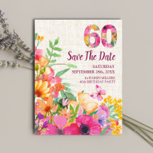 60 års Blommor Blommigt Linen 60:e födelsedagen