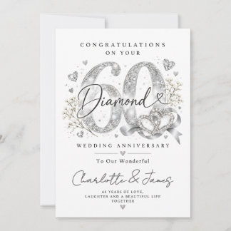 60-års bröllopsdag | Diamantjubileum Julkort