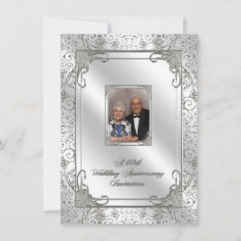 60-års bröllopsdag Foto Inbjudningskort