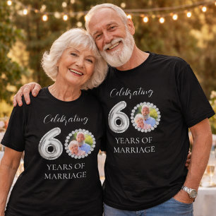 60-års bröllopsfotografi diamanter svarta män t shirt