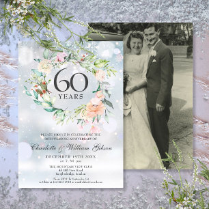60-års bröllopsfotografi vinterblommor  inbjudningar