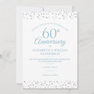 60-års bröllopsjubileum Ändra datum Konfetti Inbjudningar