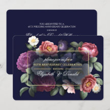 60-års bröllopsjubileum fest Vintage blommor
