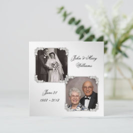 60-års bröllopsjubileum Foto Inbjudningskort