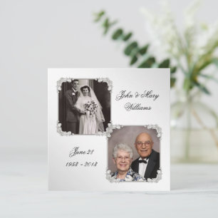 60-års bröllopsjubileum Foto Inbjudningskort