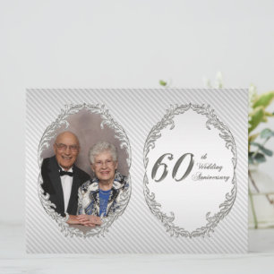 60-års bröllopsjubileum Foto Inbjudningskort