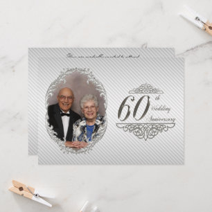 60-års bröllopsjubileum Foto Inbjudningskort