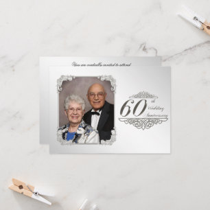 60-års bröllopsjubileum Foto Inbjudningskort