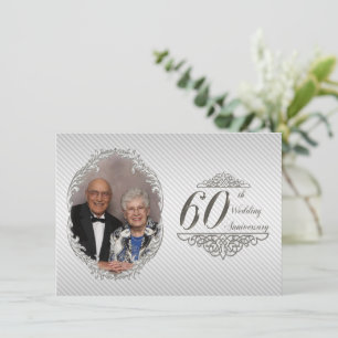 60-års bröllopsjubileum Foto Inbjudningskort