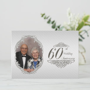 60-års bröllopsjubileum Foto Inbjudningskort
