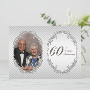 60-års bröllopsjubileum Foto Inbjudningskort